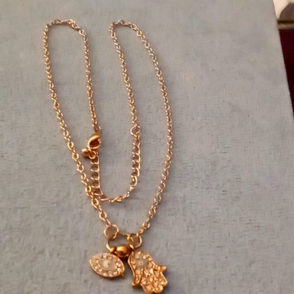 Hamsa Evil Eye Necklace - 2 charms - New - Picture 4 of 5